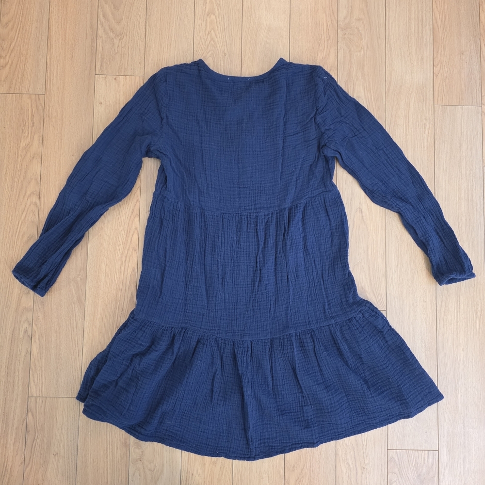 BeachLunchLounge Long Sleeve Cotton Gauze Mini Dress- M - Picture 7 of 11